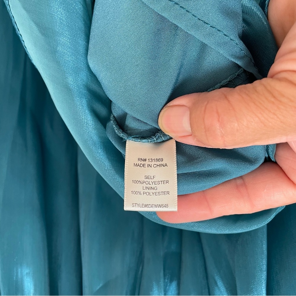 Thirty Thirty L A  Teal Dress with Puff Sleeves XS‎ - Picture 8 of 11
